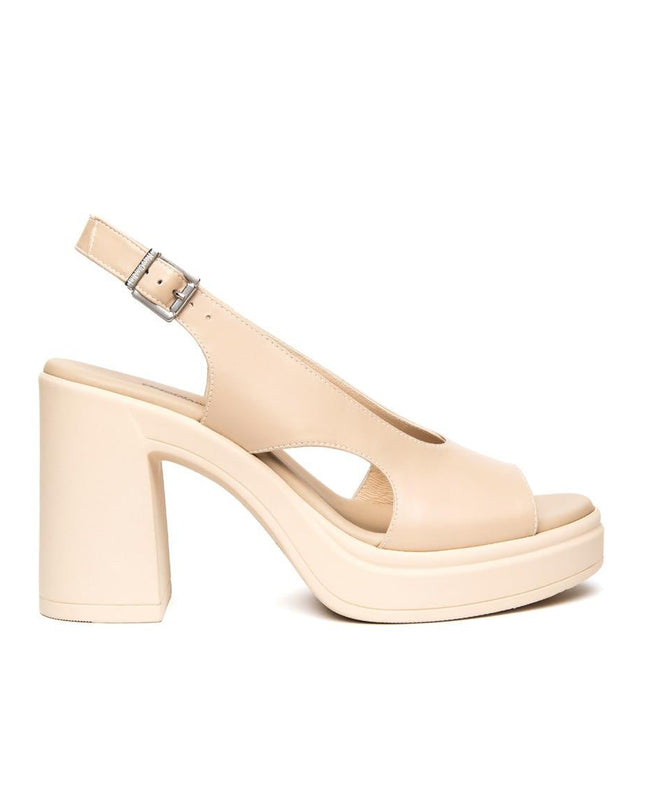 NeroGiardini Sandali Slingback Donna con Tacco Alto e Plateau in Pelle Lino - MARIO SPATARELLA