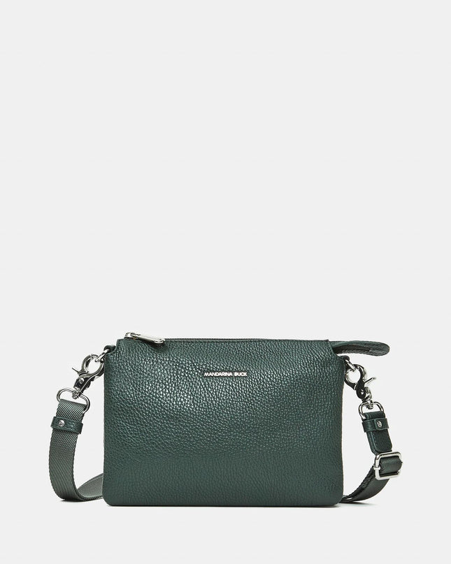 Mandarina Duck Pochette con Tracolla  in Pelle Pine Green FZT12 MELLOW LEATHER PINE GREEN Mandarina Duck 