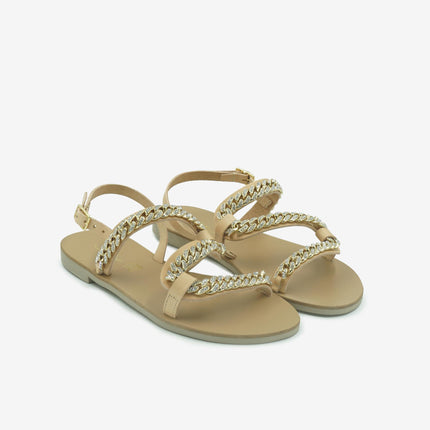 Sandali Bassi Donna in Pelle Naturale E1-089 NATURAL S.Piero 