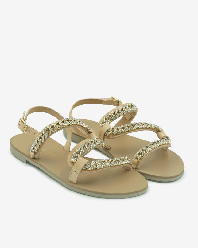 Sandali Bassi Donna in Pelle Naturale E1-089 NATURAL S.Piero 