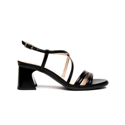 Nero Giardini Sandali Donna con Tacco in Pelle Nera - MARIO SPATARELLA