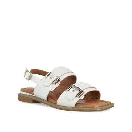 Impronte Sandalo Flat Donna in Ecopelle Bianco - MARIO SPATARELLA