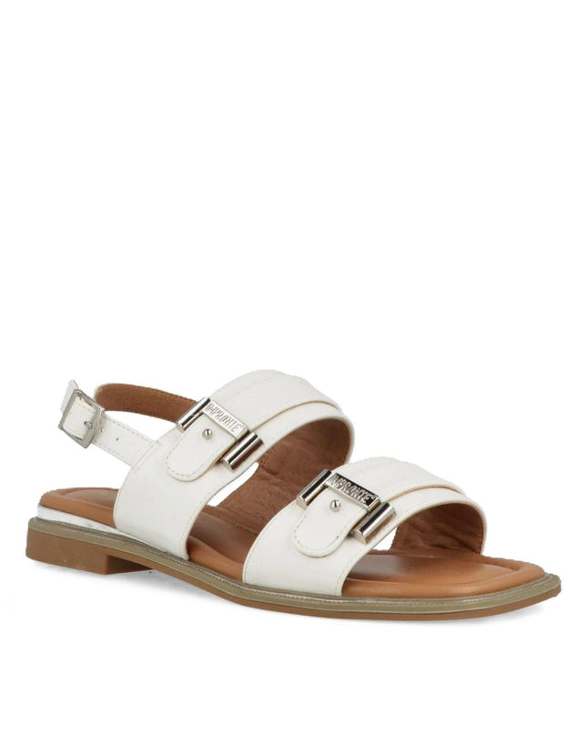 Impronte Sandalo Flat Donna in Ecopelle Bianco - MARIO SPATARELLA