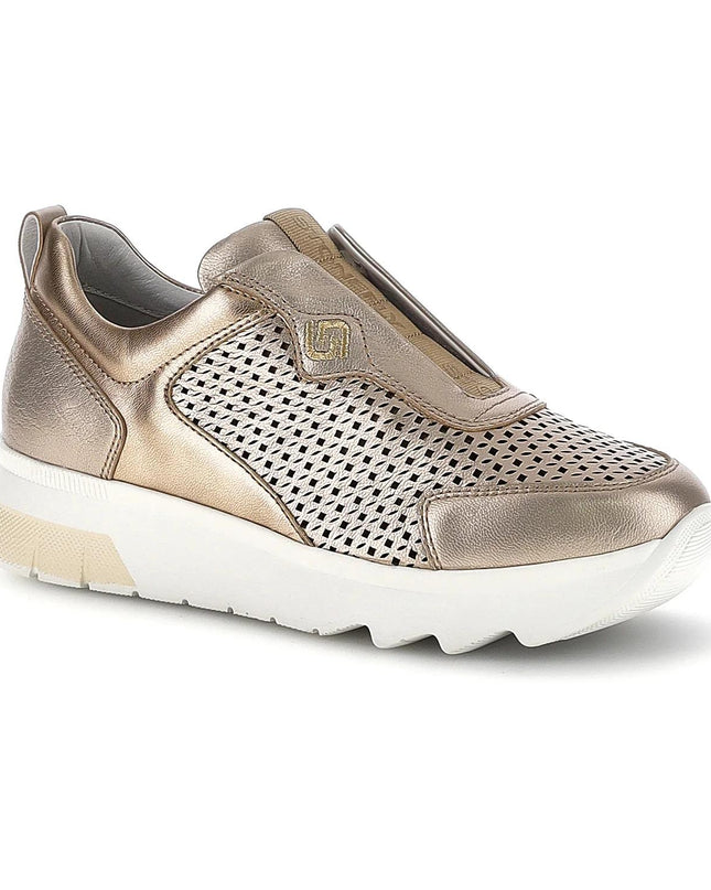 Stonefly Sneackers Slip On Donna in Pelle Laminato Taupe Oro 223580 SPOCK LAMINATO Stonefly 