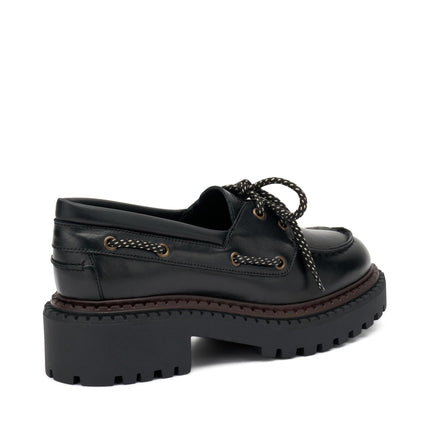 Frau Mocassini Barca Donna in Pelle Nero - MARIO SPATARELLA