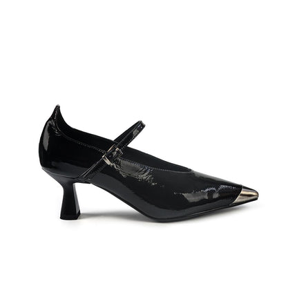 Decollete con Cinturino Bruno Premi a Punta in Vernice Nero BM0402 OLI VET BLACK Bruno Premi 