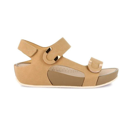 Grunland Sandalo Donna Ciabatta Confort con Velcro in Tessuto Cuoio - MARIO SPATARELLA