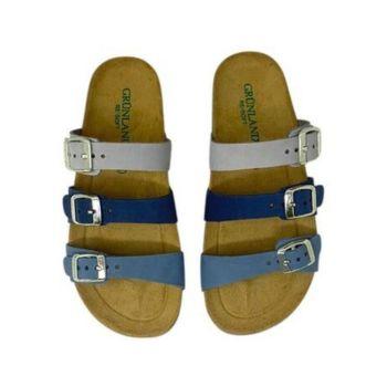 Grunland Sandalo Plantare Sughero Bio Donna in Nabuk Blu Jeans Multicolor CB1821 HOLA JEANS Grunland 