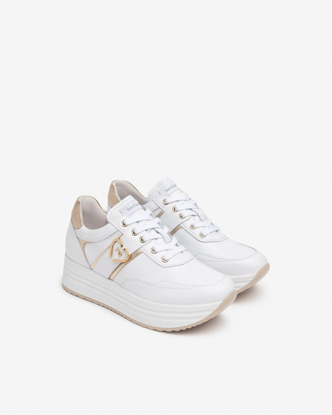 Nero Giardini Sneakers Donna Platform in Pelle Bianca E512910D BIANCO 707 Nero Giardini 