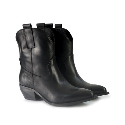 Stivaletto Texano in Pelle Nera ELENA23 TEX BLACK Spatarella 