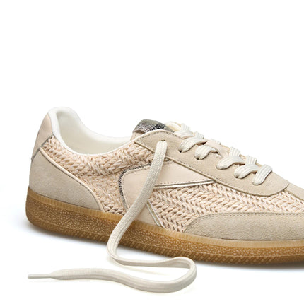 Verbenas Sneakers Bassa Donna in Pelle e Tessuto Beige SOUND TROPIC VANIGLIA Verbenas 