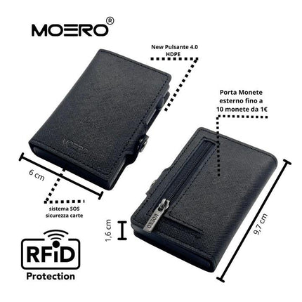 Moero Saffiano Black Zip Portafoglio Slim SAFFIANO BLACK ZIP NERO Moero 