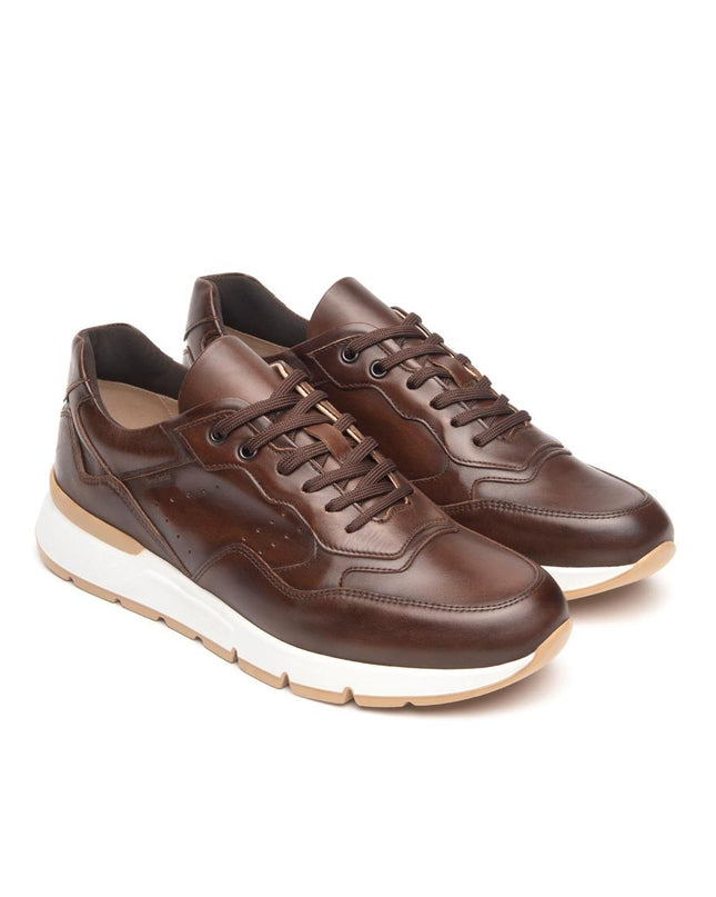 NeroGiardini Sneakers Bassa Uomo in Pelle Marrone E500640U BEIGE 412 Nero Giardini 