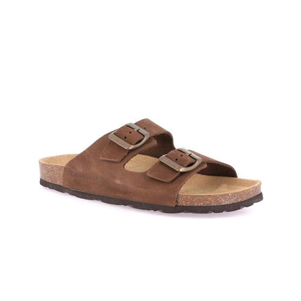 Grunland Sandali Donna Plantare Sughero Doppia Fibbia in Nabuk Moro CB0003 SARA MARRONE Grunland 