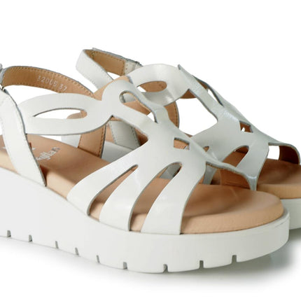 Sandali Donna Zeppa Vernice Bianco 32005 BERA WHITE Callaghan 