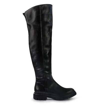 Gianni Crasto Stivale Donna in Pelle Nera con Tacco Medio e Gambale Alto Sopra il Ginocchio 7695 BLACK Gianni Crasto 