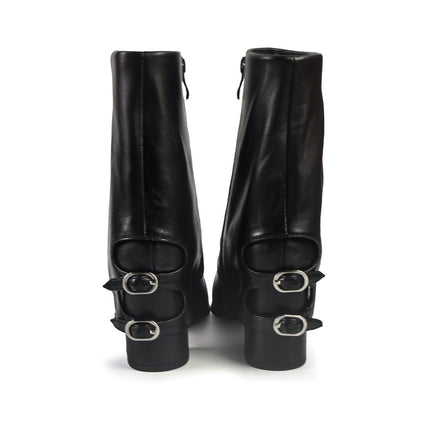 Mezzo Stivale con Risvolto Bruno Premi a Punta in Pelle Nero BM2604 BLACK Bruno Premi 