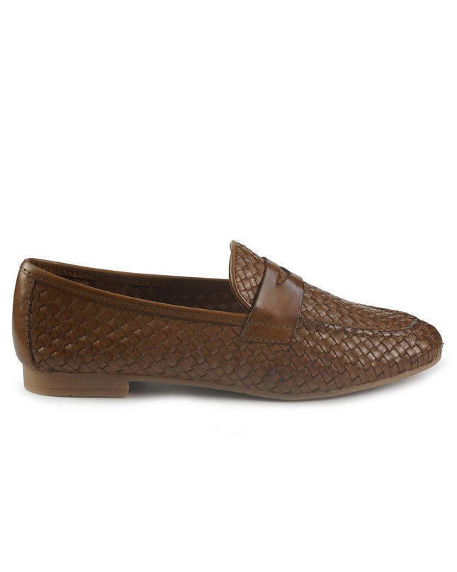 Vueva Mocassini Donna in Pelle Intrecciata Cognac WS263R27 COGNAC Vueva 