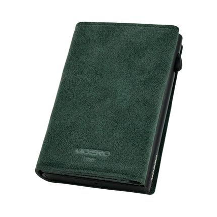 Moero Pro Alcantara Green Zip Portafoglio Slim - MARIO SPATARELLA