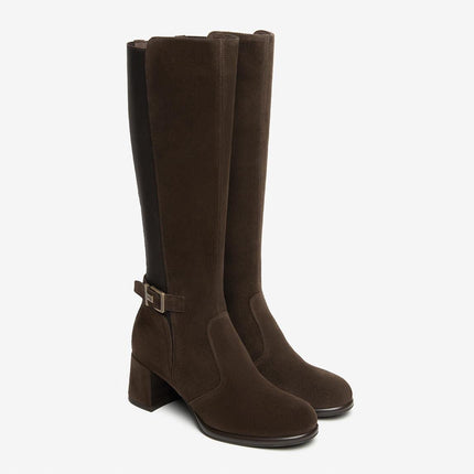 Nero Giardini Stivali Donna con Tacco in Camoscio Testa di Moro - MARIO SPATARELLA