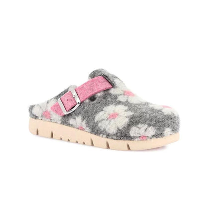 Grunland Pantofole Ciabatte Donna in Feltro Fantasia Grigio - MARIO SPATARELLA