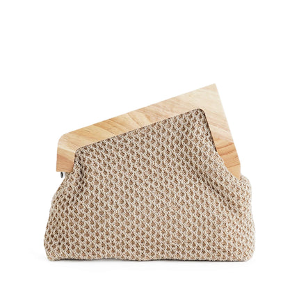 Exe Borsa Clutch Pochette Donna a Mano e Tracolla in Tessuto Beige M012 LAMINATO Exe 