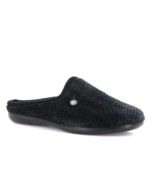 Grunland Pantofole Ciabatte Uomo in Tessuto Spinato Blu - MARIO SPATARELLA