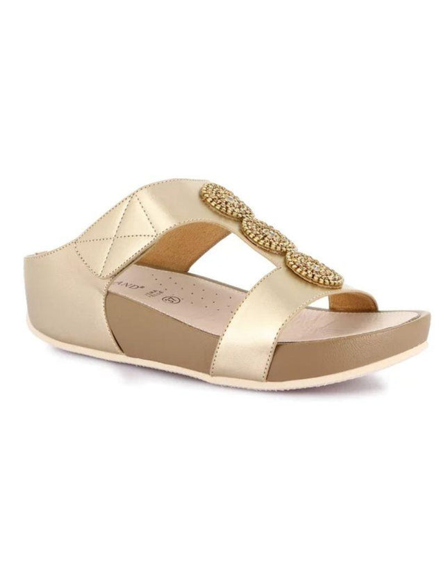 Grunland Sandalo Donna Ciabatta Confort con Velcro in Tessuto Platino CI3122 DIRA LAMINATO Grunland 