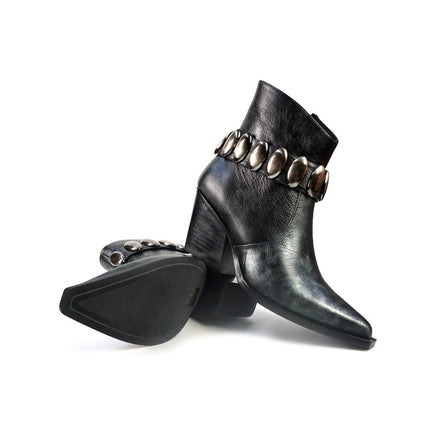 Stivaletti Tex Bruno Premi con Borchie in Pelle Nero Gun BM5801 GUN Bruno Premi 