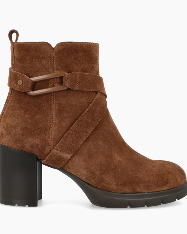 Impronte Stivaletti Donna con Tacco in Camoscio Cognac FENICE BUCKLE COGNAC Impronte 