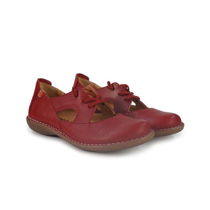 Jungla Ballerina Donna con Lacci in Pelle Rossa - MARIO SPATARELLA