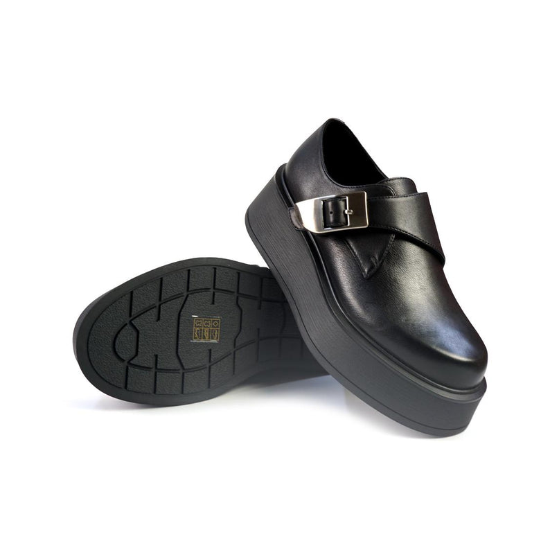 Mocassini Bruno Premi Donna con Zeppa in Pelle Nero - MARIO SPATARELLA