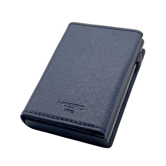 Moero Pro Saffiano Blu Zip Portafoglio Slim - MARIO SPATARELLA