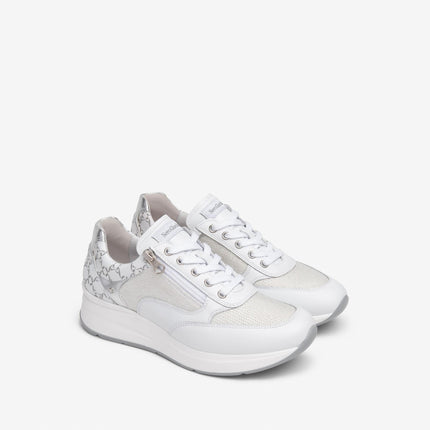 Nero Giardini Sneakers Donna con Lacci e Zip in Pelle Bianca E512930D BIANCO 707 Nero Giardini 