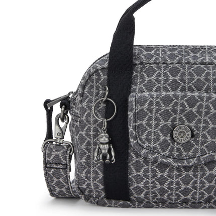 Kipling Borsetta a Spalla con Tracolla in Tessuto Denim Grey KAZIA GREY DENIM Kipling 