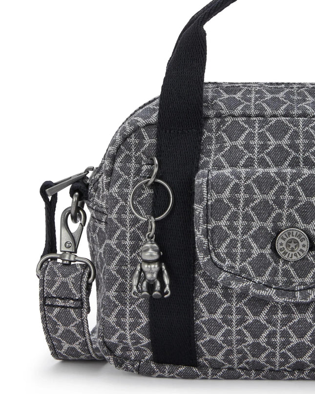 Kipling Borsetta a Spalla con Tracolla in Tessuto Denim Grey KAZIA GREY DENIM Kipling 