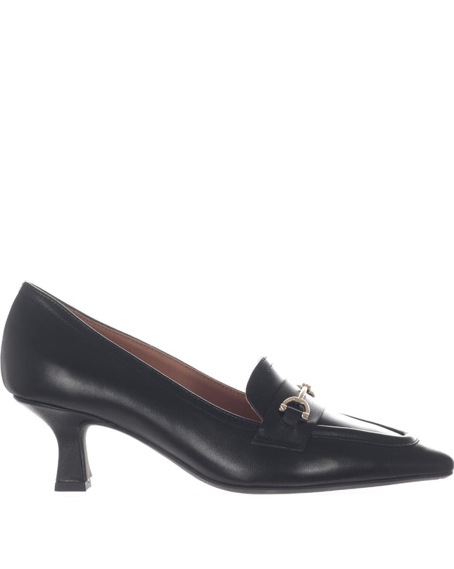 Decollete Pelle Nera Tacco Rocchetto 64N0 BLACK Frau 