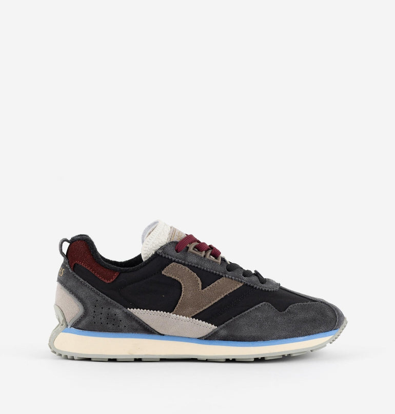 Victoria Sneakers Running Uomo in Pelle Nero Multi - MARIO SPATARELLA