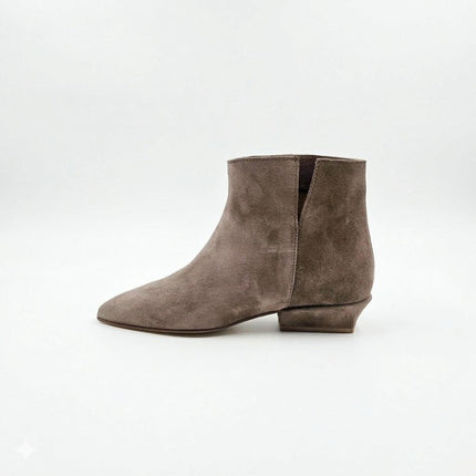 Spatarella Stivaletto Donna Tubolare Basso in Camoscio Marrone<BR/> CV216 STONE Spatarella 