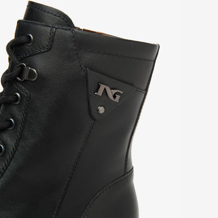 Nero Giardini Anfibi Donna in Pelle Nero - MARIO SPATARELLA