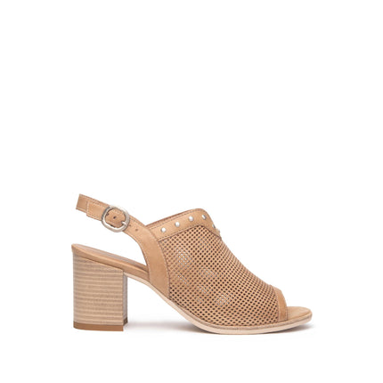 Nero Giardini Sandali Donna con Tacco in Pelle Cuoio Traforata E513380D CUOIO 400 Nero Giardini 