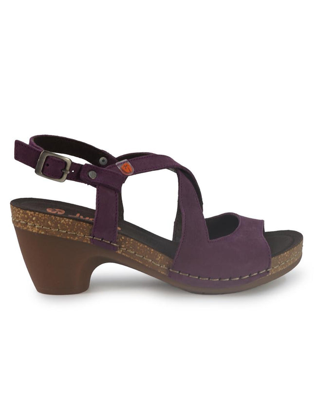 Jungla Sandalo Donna con Tacco in Pelle Nabuk Viola 8520 PRUNUS Jungla 