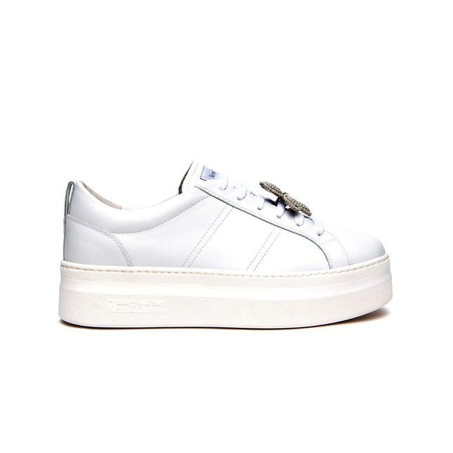 NeroGiardini Sneakers Platform Donna in Pelle Bianca con Charms E615311D BIANCO 707 Nero Giardini 