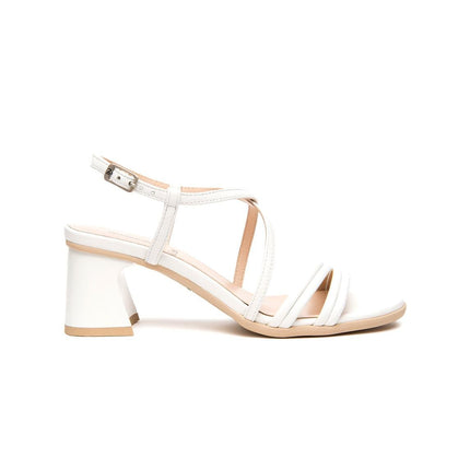 Nero Giardini Sandali Donna con Tacco in Pelle Bianca - MARIO SPATARELLA