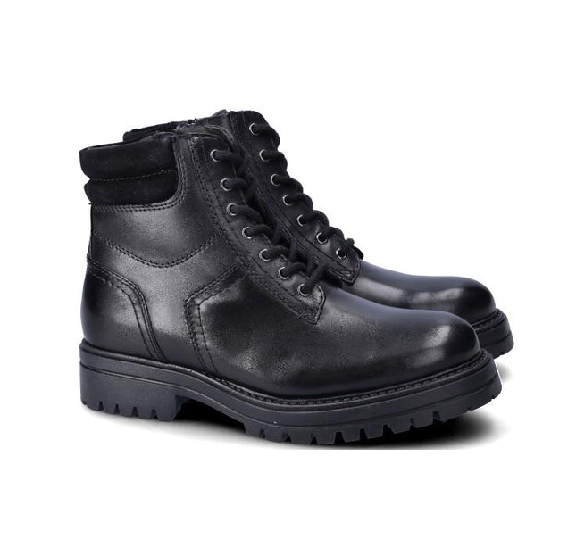 Anfibi Uomo in Pelle Nero MH69H05 PORTER BLACK Vueva 