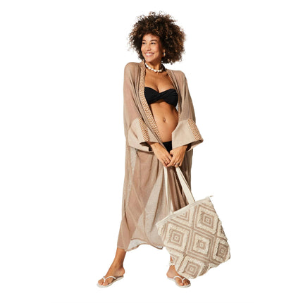 Kimono Estivo Lungo Ecru' KIMONO ESTIVO MBK5007E La Mano Boho 