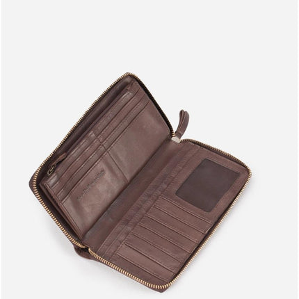 Biba Portafogli Donna Lungo con Zip in Pelle Marrone - MARIO SPATARELLA