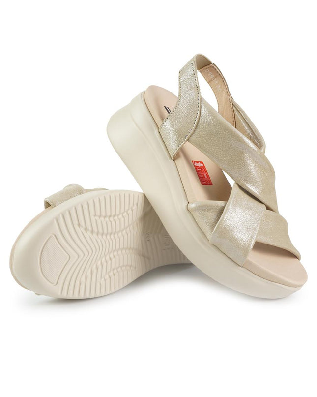 Callaghan Sandali Donna con Zeppa in Pelle Laminata Oro 29904 LLANA CAVA Callaghan 