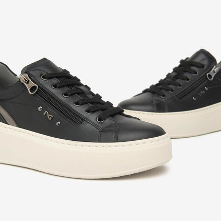 Nero Giardini Sneaker Donna con Platform in Pelle Nero - MARIO SPATARELLA