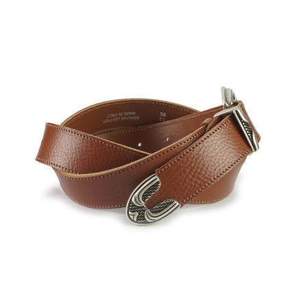 Spatarella Cintura Donna in Pelle Cuoio con Fibbia Texana - MARIO SPATARELLA